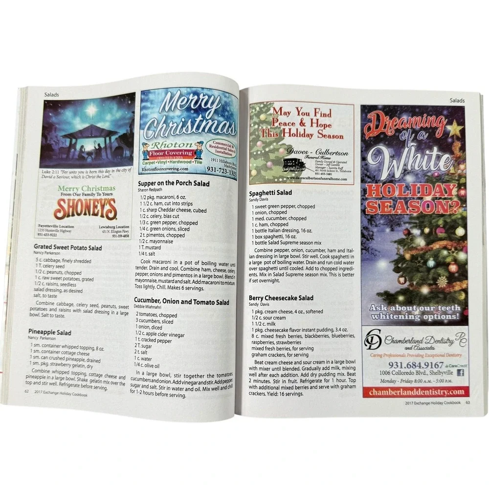 Christmas Holiday Cookbooks Southern Fayetteville Tennessee Appalachian Recipes‎